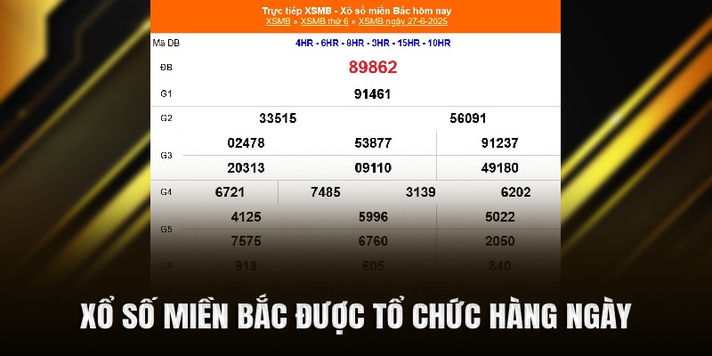 Xổ số miền bắc được tổ chức hàng ngày